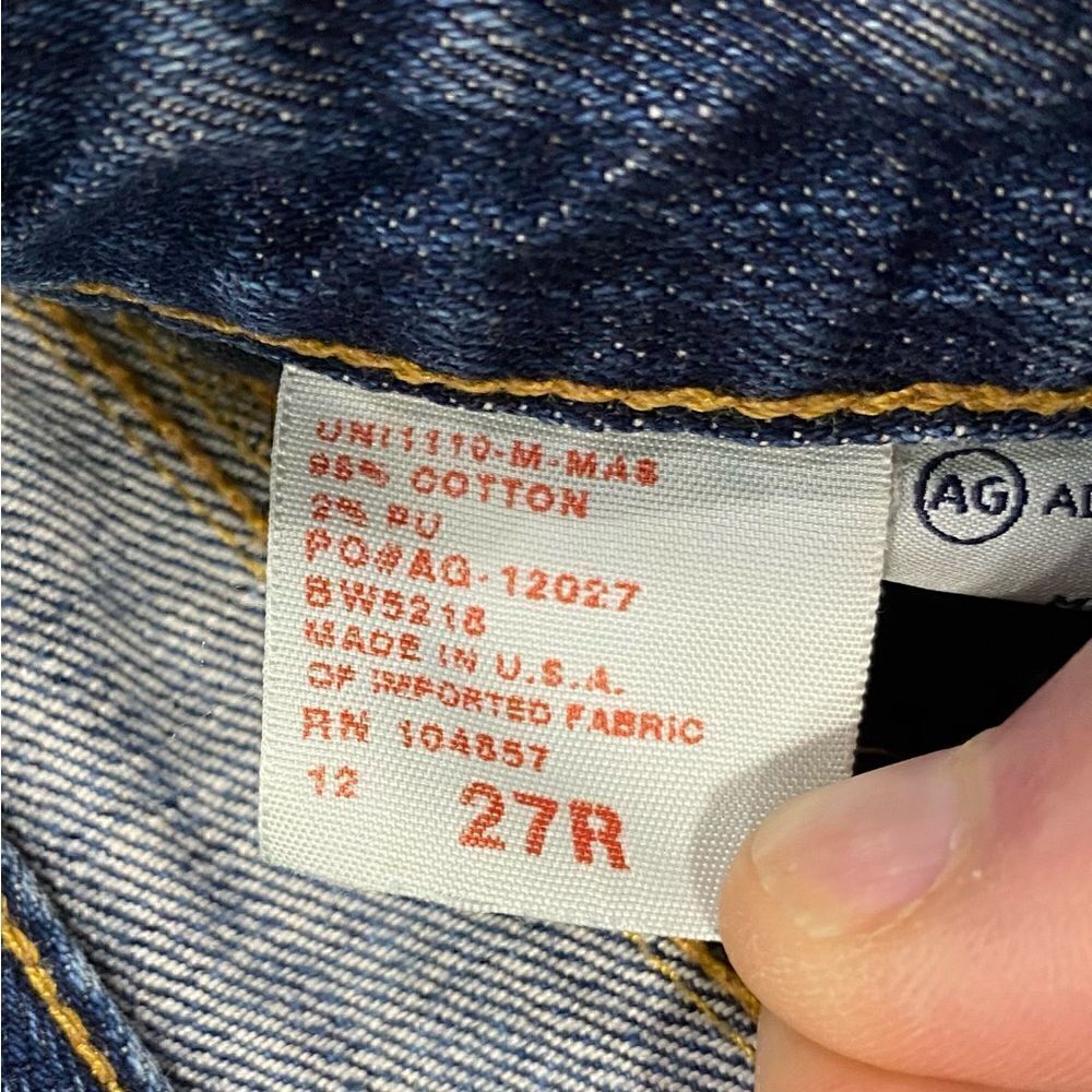 AG 27x31 The Stilt Cigarette Low Rise Distressed Stretch Skinny Jeans EUC - Picture 6 of 9